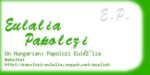 eulalia papolczi business card